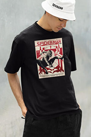Spider-Man Homecoming Film Afişi Baskılı Unisex Oversize Tişört