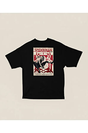 Spider-Man Homecoming Film Afişi Baskılı Unisex Oversize Tişört