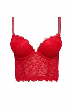 DeFacto Fall in Love Dantelli Dolgulu Kırmızı Bra D6410AX24WNRD59