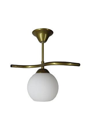 Fuji Eskitme Tekli Beyaz Camlı Avize | Kaliteli Modern Metal Avize