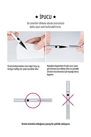 İnce Fırça Uçlu Kalem Eyeliner Natural Fix Brush Pen Liner (Black)