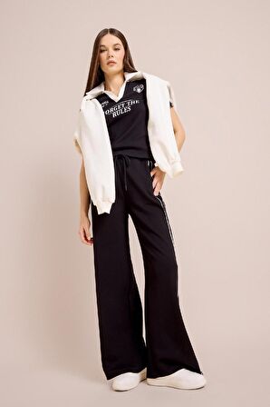 Coool Fitted Polo Yaka Baskılı Ribana Kısa Kollu Tişört