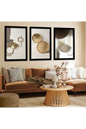 Gümüş Aynalı Pleksi Çerçeveli Allah Lafzı Dini Üçlü Mdf Tablo Seti