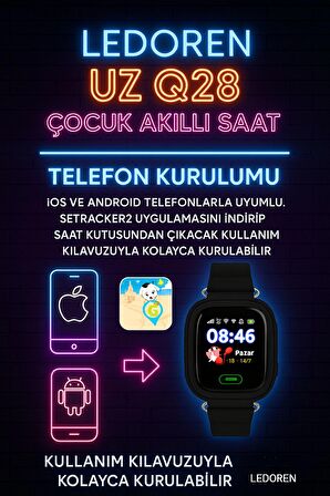 Uz q28 GPS Konum Takipli 4g Destekli Akıllı Çocuk Takip Saati Sim Kartlı Arama