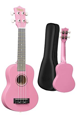 Midex UKX-233PK Pembe Concert Ukulele (Askı Çanta Metod Pena)