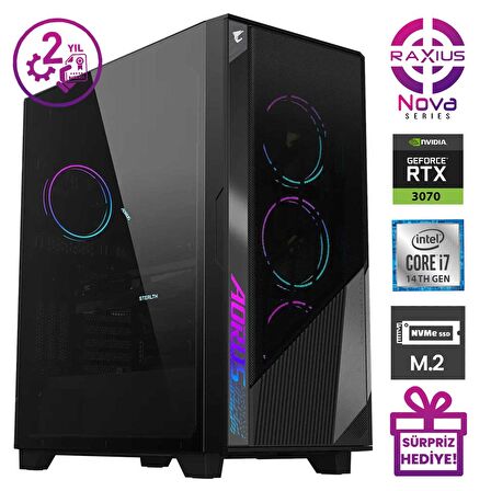 Gigabyte Stealth RaXius GSR1 i7 3070-147KF20 i7-14700KF 64GB 1TBSSD RTX3070 W11P Gaming Masaüstü Bilgisayar