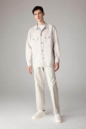 DeFacto Yazlık Gabardin Pantolon Straight Fit Bol Rahat Kesim Cepli Düz Paça B4089AX24SPGR368