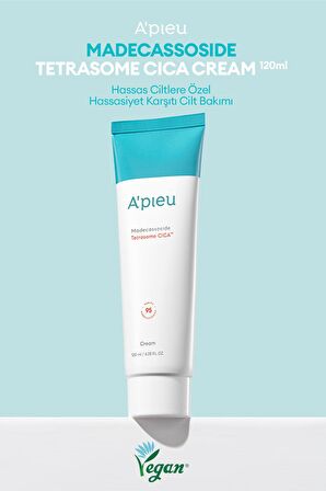 Hassas ve Yıpranmış Ciltler için Cica İçerikli Krem A'PIEU Madecassoside Tetrasome Cica Cream 120ml