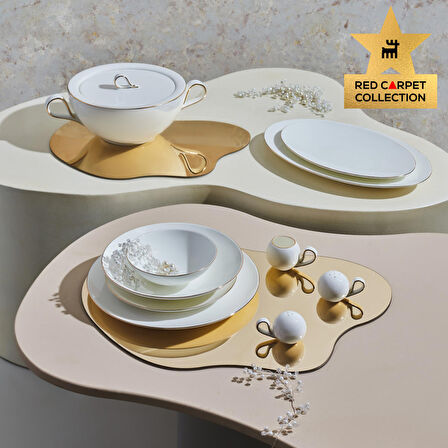 Karaca Fine Pearl Extra Chanak 62 Parça 12 Kişilik Yemek Takımı Gold