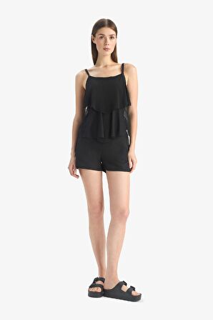 DeFacto Regular Fit Tül Tankini-Fall in Love E3293AX25SMBK81