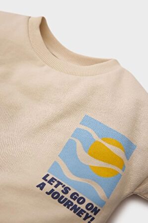 DeFacto Erkek Bebek 2'li Takım Baskılı Sweatshirt Beli Paçası Lastikli Alt D3348A525SPBG286
