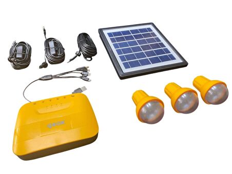 Geox Solar Panelli Kamp, Karavan, Bahçe, Balkon Aydınlatma Seti