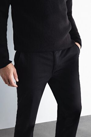 DeFacto Kanvas Chino Pantolon Normal Kesim 4 Cepli Pamuklu Esnek Düz Paça C9440AX24AUBK81