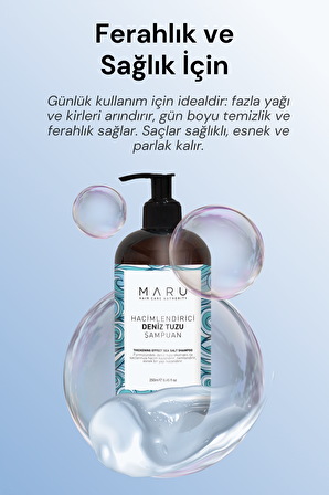 Maru Hacim Ve Dolgunluk Veren Deniz Tuzu Şampuanı 250 ml 8684091008118