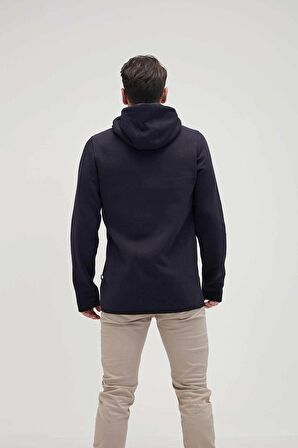 Bad Bear Kapüşonlu  Lacivert Erkek Şardonlu Sweatshirt 19.02.27.027DEFENCE HALF-ZIP