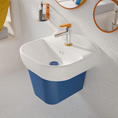 VitrA Sento A42666 Çocuk Lavabo Bataryası, Krom - Sarı