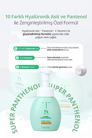 Yağlı Ciltlere Özel Gözenek Arındırıcı Temizleme Köpüğü Super Panthenol Bubble Cleanser Oil Control