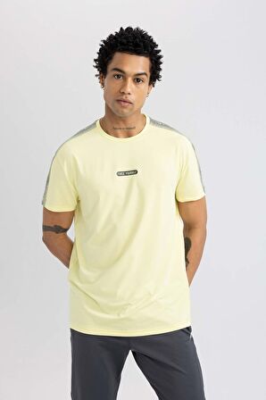 DeFactoFit Standart Fit Bisiklet Yaka Baskılı Ağır Kumaş Kısa Kollu Sporcu Tişört B5117AX24SPYL282