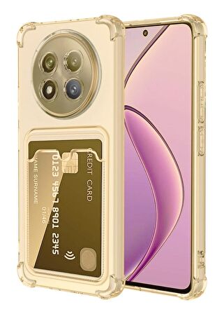 Redmi Note 14 Pro 5G Kılıf Darbe Emici Köşe Korumalı Kartlıklı Cüzdanlı Silikon Kapak - Füme