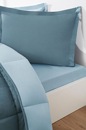 ÖZDİLEK YATAK SETİ RANFORCE TEK KİŞİLİK MALDIV-AQUA COLOURIST