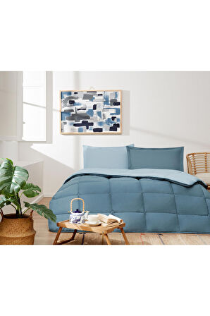 ÖZDİLEK YATAK SETİ RANFORCE TEK KİŞİLİK MALDIV-AQUA COLOURIST