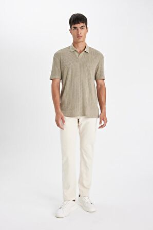 DeFacto Regular Fit Kısa Kollu Dokulu Triko Polo Tişört D4810AX24SMKH96