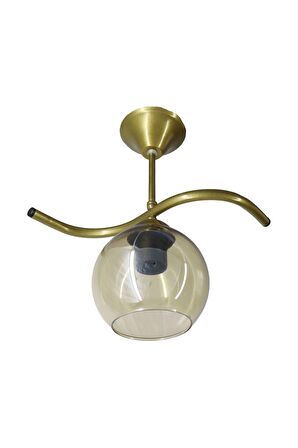 Fuji Eskitme Tekli Bal Camlı Avize | Kaliteli Modern Metal Avize