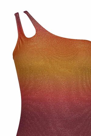 DeFacto Regular Fit Parlak Kumaş Tek Omuzlu Mayo-Fall in Love Z9957AZ24HSPR442