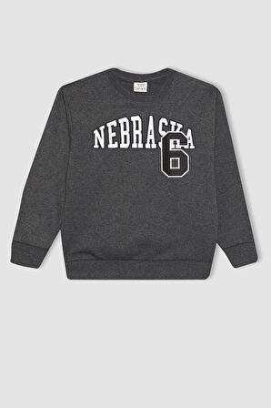 DeFacto Erkek Çocuk Baskılı Sweatshirt Eşofman Altı 2'li Takım B7657A824SPAR163