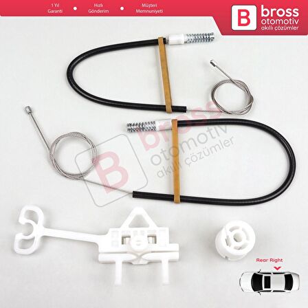 Fiat Abarth Punto Grande Evo MK3 199 2005-2024 51723323 İçin Manuel Arka Sağ Cam Kriko Tamir Seti