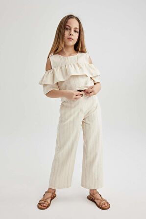 DeFacto Kız Çocuk Wide Leg Geniş Paça Pamuklu Pantolon C1109A824SMBG611