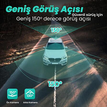 360+ Botslab G500H Pro Ön 3K QHD - Arka 1080P FHD 150° Geniş Açı Lens Gece Görüşlü Dahili Gps Modülü Akıllı Araç İçi Kamera+ Park Modu Bağlantı Kablosu Combo