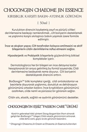 Derinlemesine Bakım Sağlayan, Cilde Sıkı Görünüm Veren Esans CHOGONGJIN Chaeome Jin Essence