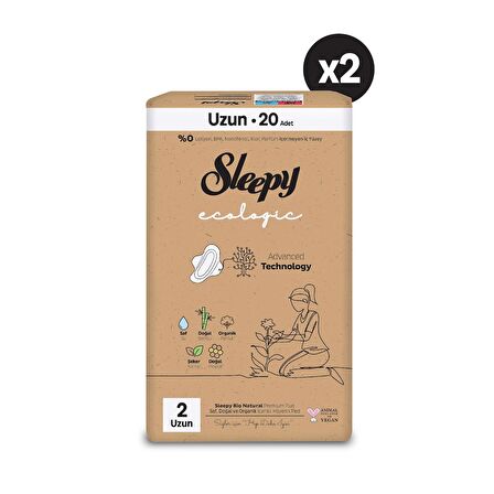 Sleepy Ecologic Premium Plus Uzun Hijyenik Ped 40 Adet