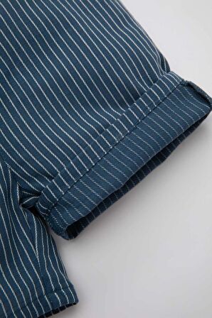 DeFacto Erkek Bebek Çizgili Flamlı Poplin Şort C5248A524SMIN257