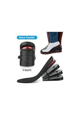 Hava Yastıklı Tam Boy Uzatıcı Tabanlık Gizli Topuk 7 Cm Ortopedik