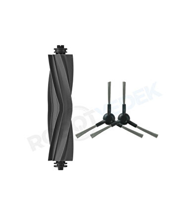 Dreame D9 Max Gen 2 Uyumlu Yedek Silikon Ana Fırça ve Yan Fırça-3 Parça