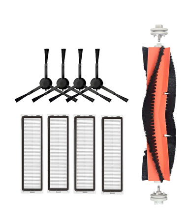 Dreame D9 Max Uyumlu Yedek Mopsuz Fırça Hepa Filtre Mop Seti-9 Parça