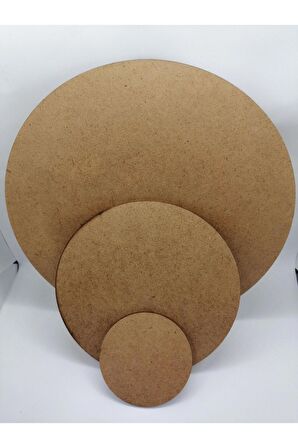 3mm 40cm Çaplı Lazer Kesim Ham Mdf Yuvarlak, Daire Tuval Supla