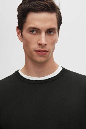 Ds Damat Regular Fit Haki Pamuk Karışımlı Triko Kazak 5HF06ORT12004 5HF06ORT12004