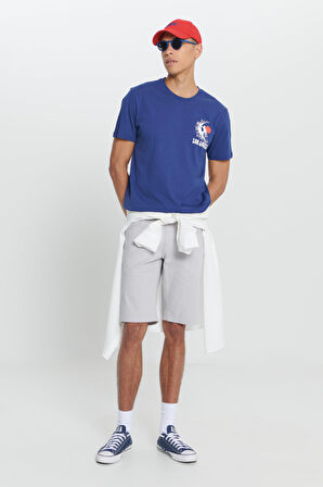 Standart Fit Normal Kesim %100 Pamuk Baskılı Bisiklet Yaka Tişört