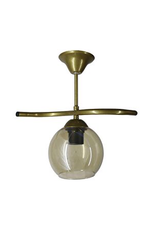 Fuji Eskitme Tekli Bal Camlı Avize | Kaliteli Modern Metal Avize