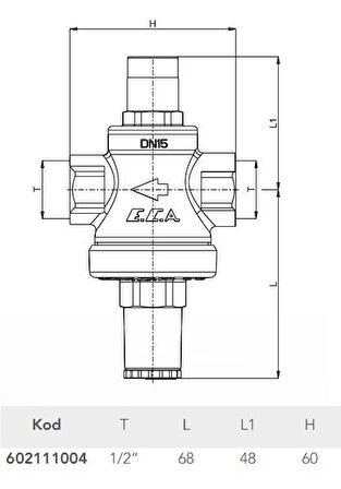 Eca 1/2 Basınç Düşürücü Valf Pistonlu 602111004