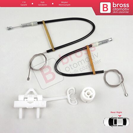 Fiat Linea 323 110 2007-2018 51789673 İçin Manuel Arka Sağ Kapı Cam Kriko Tamir Seti