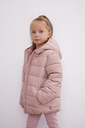 DeFacto Kız Bebek Kapüşonlu Su itici Kumaş Şişme Mont C5317A524AUBR154