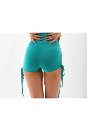 Yanlardan Biye ile Büzülüp Açılır Şort