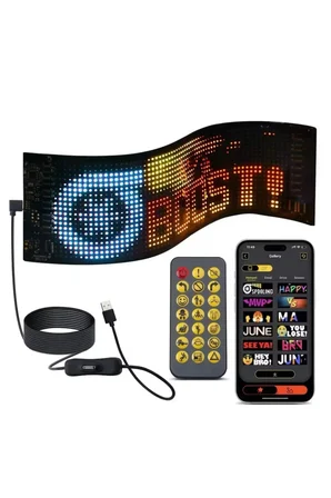 Led Ekran Matrix Panel Cama Yapışan En Büyük Boy 16x96 Led Sayısı Araba Yazısı 12cm-59.5cm