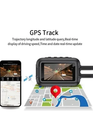 Motosiklet Kamerası Full Hd 1080p,150° Geniş Açı 3.0 Ekran Çift Ön–arka Kamera Wifi Destekli Gprs Öz