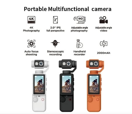 Q8 4k Ultra Hd Taşınabilir Vlog Spor Ve Aksiyon Kamerası 2.0’’ Döndürülebilir Ips Ekran Turuncu