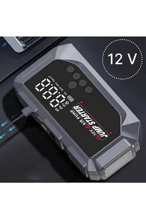 Vtn-605 Şarjlı 12.000 Mah Taşınabilir Çantalı Araç Akü Şarj Takviyeli Işıklı Hava Kompresörü
